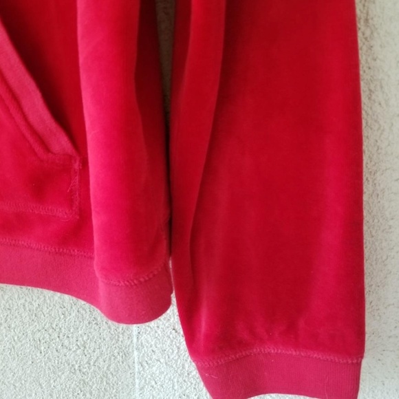 Tommy Hilfiger full zip velour red track jacket SZ XL - Picture 3 of 7